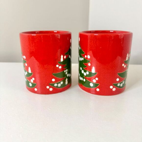 Set of 2 - Vintage Waechtersbach West Germany Christmas Tree Mugs - Picture 3 of 8